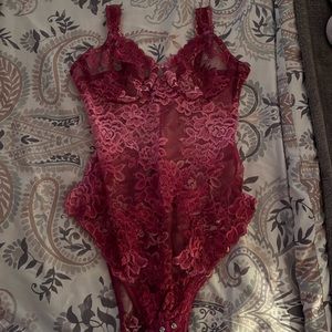 la perla purple lace bodysuit